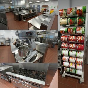 kitchen with canned foods