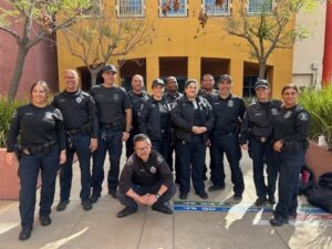 Probation officers in front a building