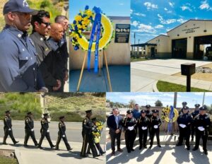 pictures of probation officers laying a wreath
