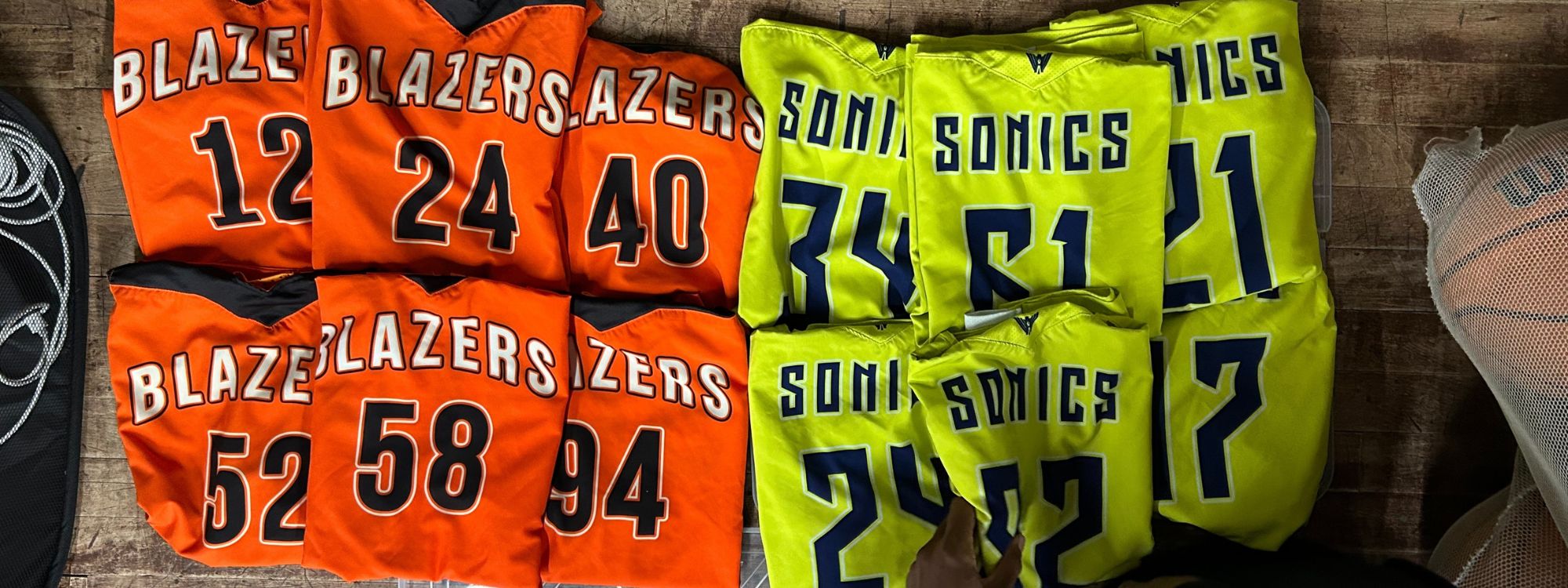 Picture of Blazer and Sonic jerseys