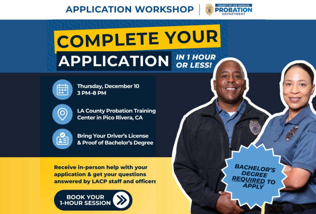 2 Employees with banner saying Complete your application in 1 hour or less